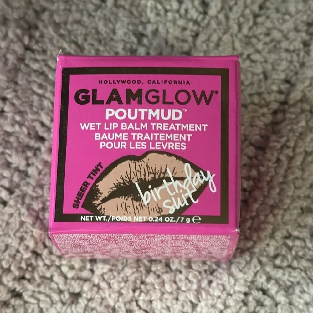 GlamGlow Pout Mud - “Birthday Suit” Wet Lip Balm Treatment